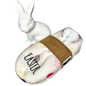 Rae Dunn New EASTER Egg Faux Sherpa Slippers Cream Small Medim S M 5 7